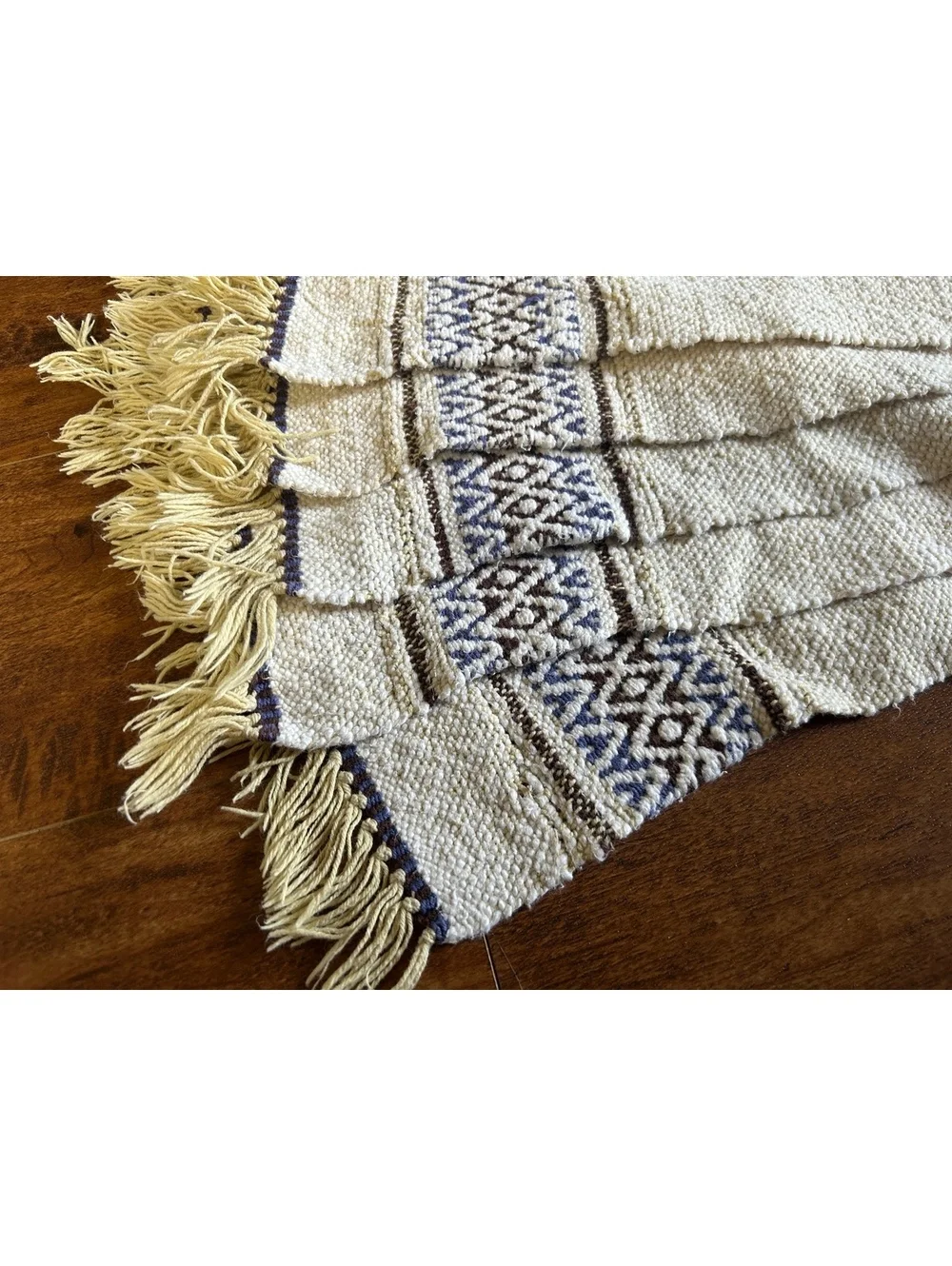 Handwoven Bohemian Style Placemat with Fringe Edges Set of 5